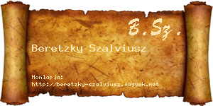 Beretzky Szalviusz névjegykártya